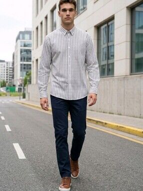 NWOT J. Crew Haberdashery Designer Long Sleeve Button Up Woven Shirt Men's XL